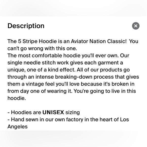Aviator Nation 5 Stripe Hoodie - Diagonal Stripe! - Picture 4 of 9